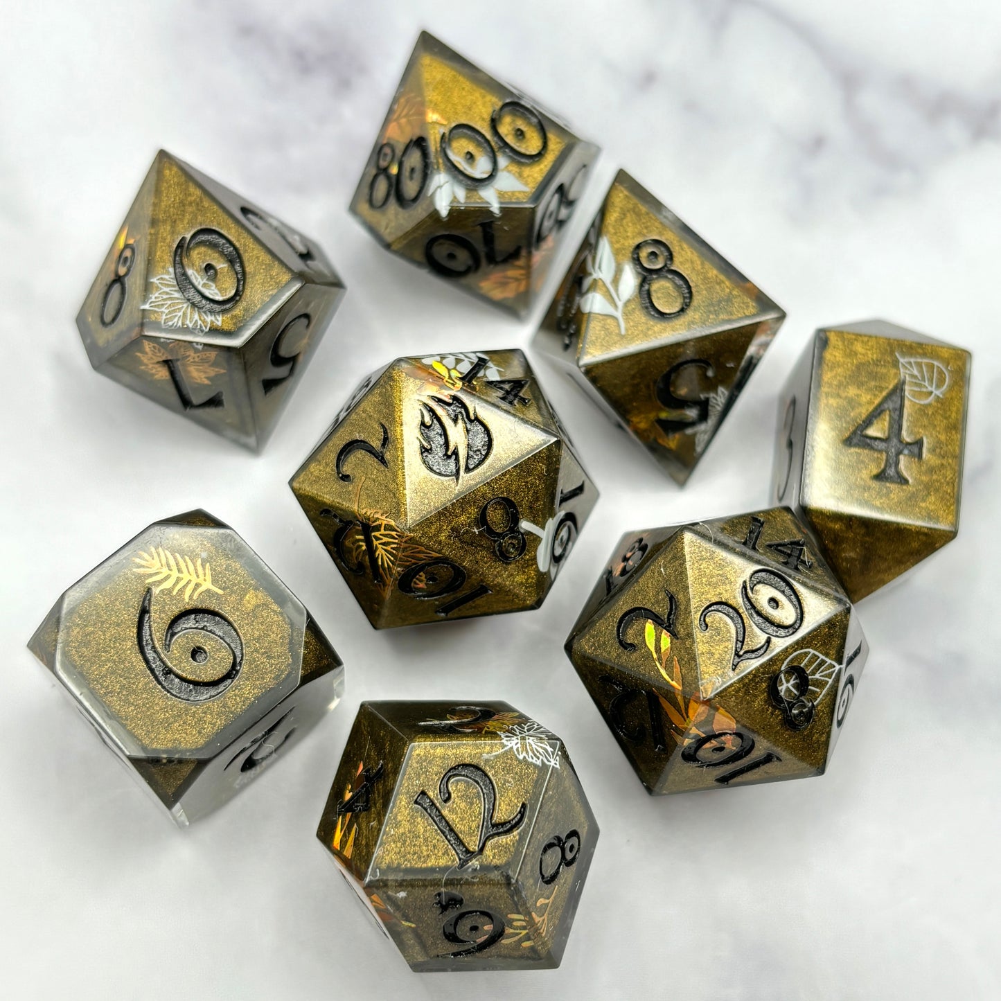 Autumn Gold- 8pc Dice Set