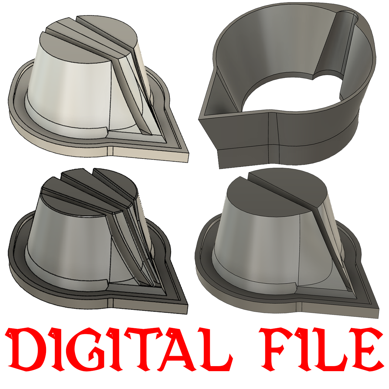 Split Cup Mold STLs (DIGITAL FILES) – Firebolt Dice